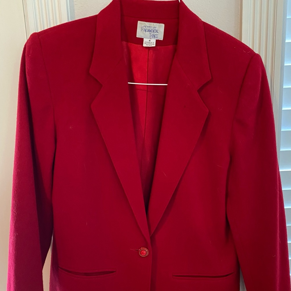 Petites by Fundamental Things red blazer jacket